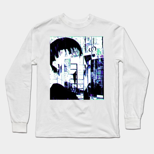 lain echo glitch Long Sleeve T-Shirt by Alheak